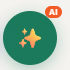 Advanced FAB button with sparkle icon and AI badge
